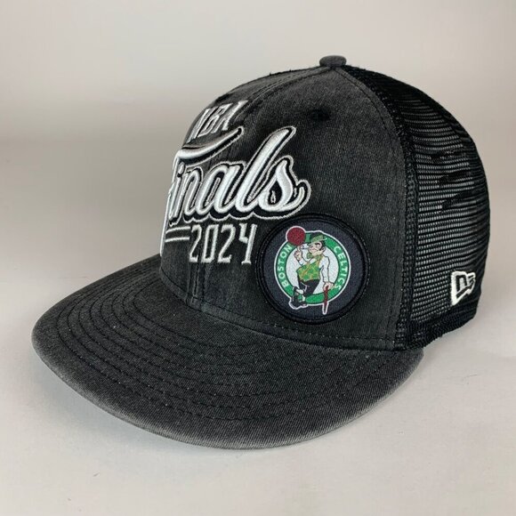Boston Celtics 2024 NBA Finals Black New Era 9Fifty Snapback Trucker Hat - Picture 1 of 6